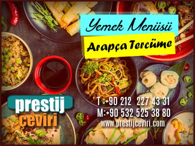 Arapça yemek menü tercümesi