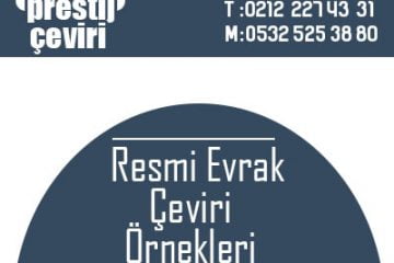 Resmi belge çeviri örnekleri